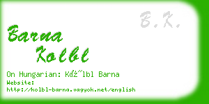 barna kolbl business card